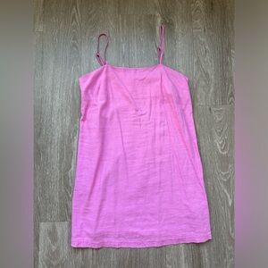 A new day pink linen shift dress size S